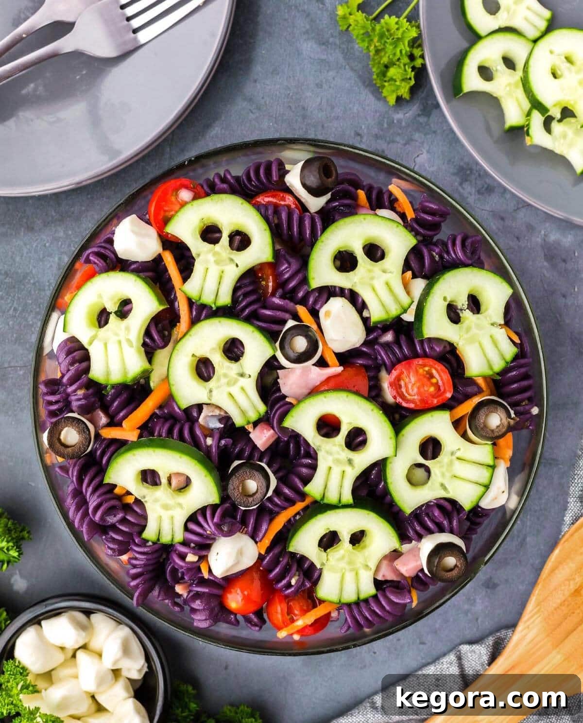 Skull Halloween Pasta Salad