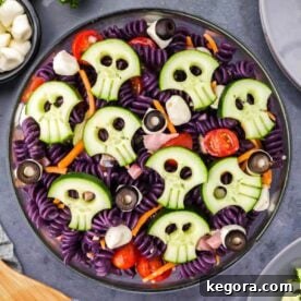 Skull Halloween Pasta Salad