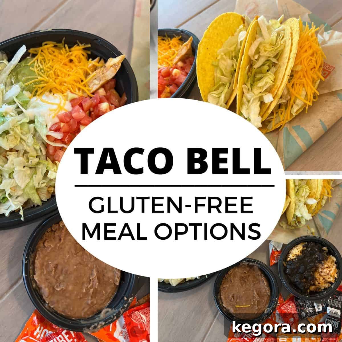 Taco Bell Gluten-Free Menu 2025 2 collage of gluten free meal options at taco bell
