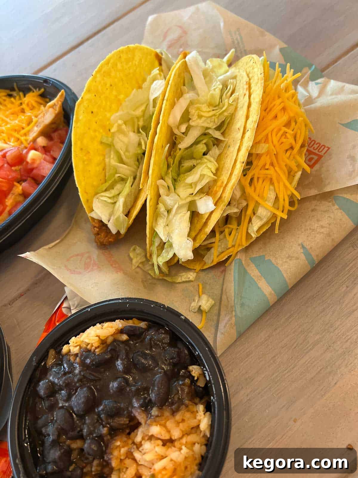 Taco Bell Gluten-Free Menu 2025 4 crunchy tacos and beans from taco bell