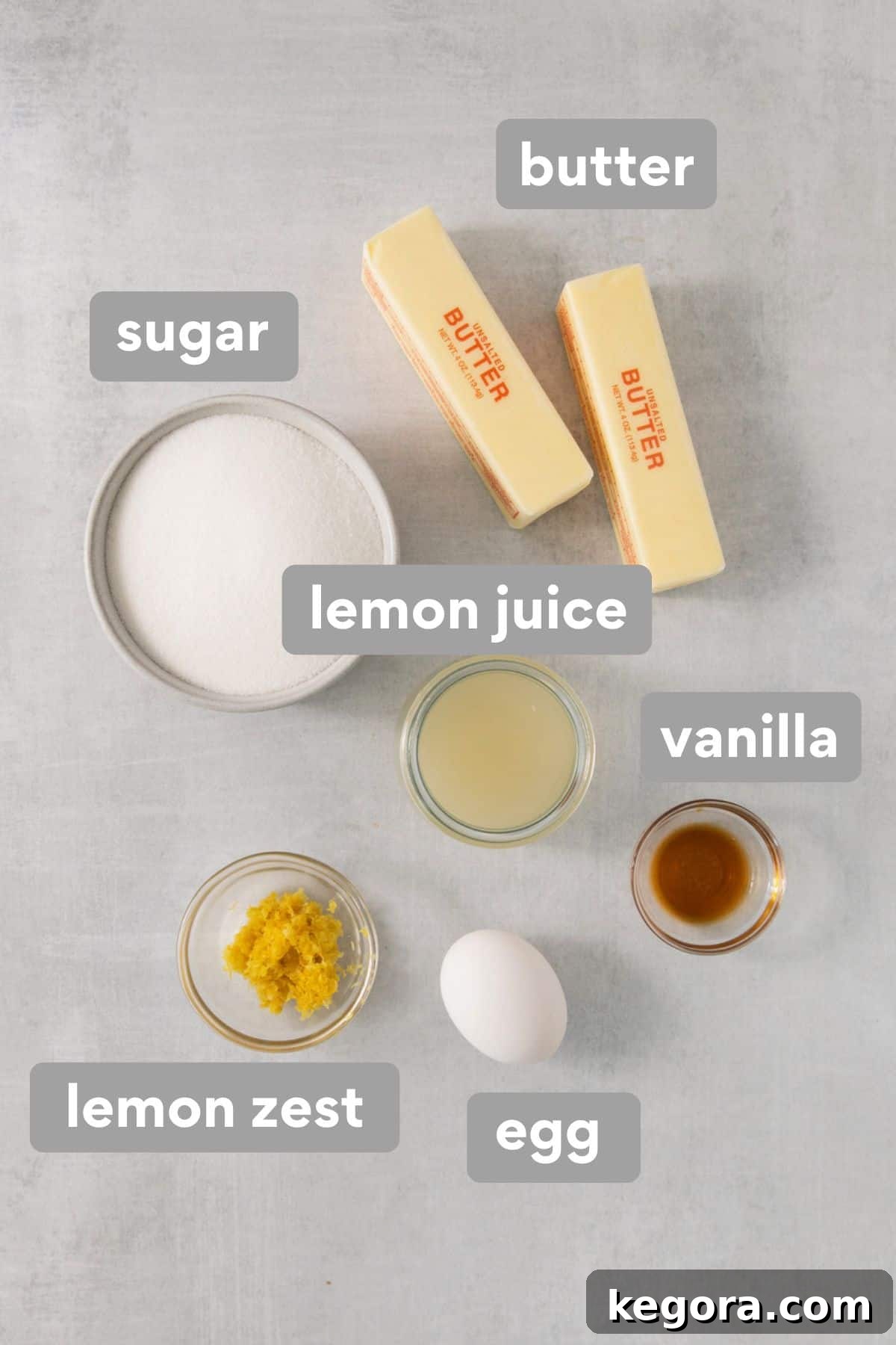 Zesty Lemon Gluten-Free Delights 4 Lemon cookie wet ingredients on a countertop