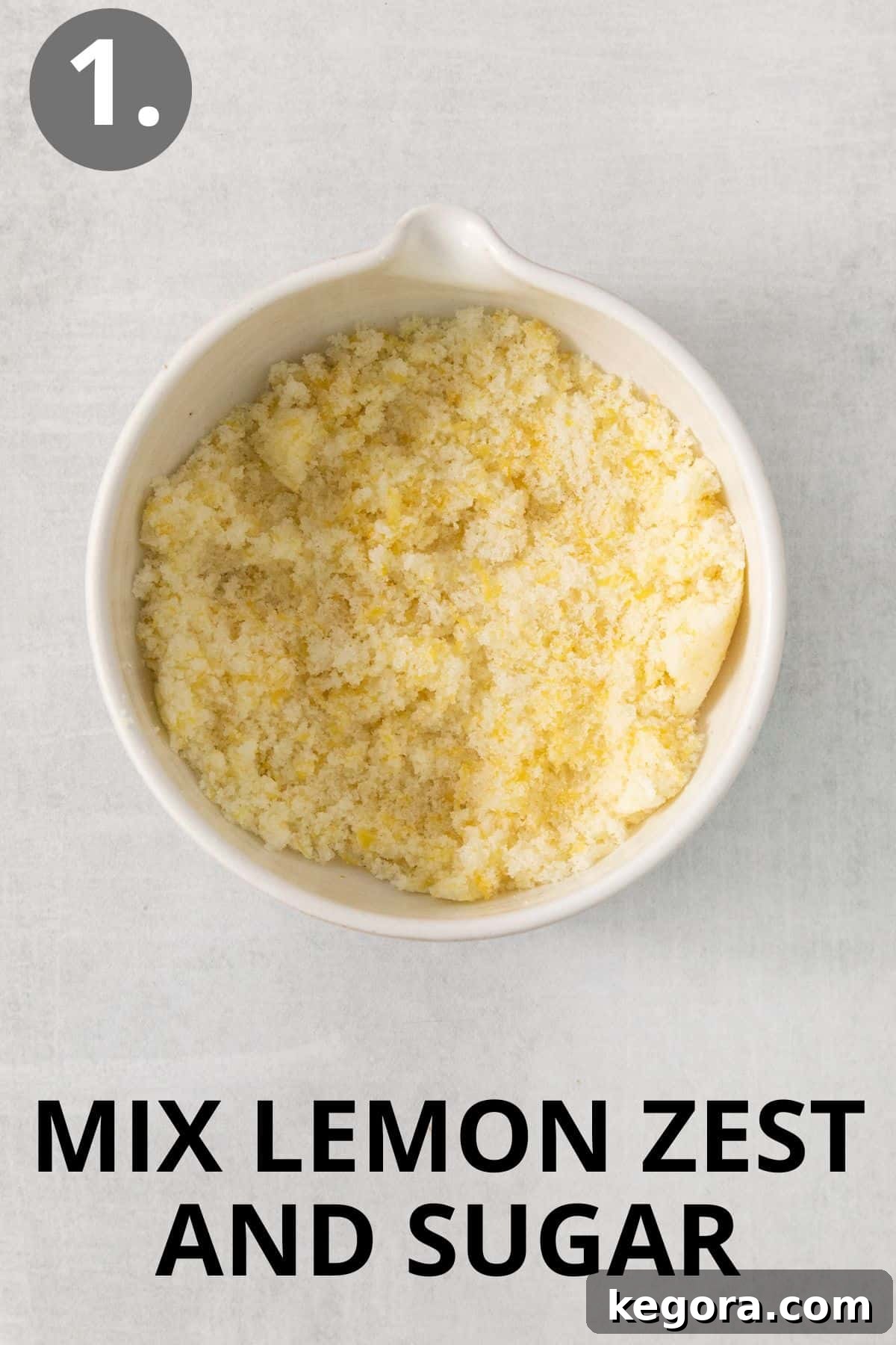 Zesty Lemon Gluten-Free Delights 5 Lemon zest and sugar in a bowl