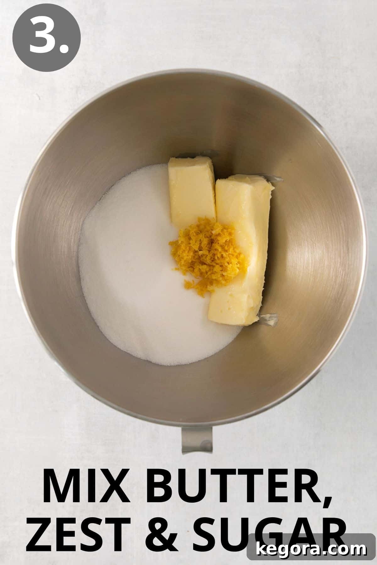 Zesty Lemon Gluten-Free Delights 7 Butter, zest, and sugar in a bowl