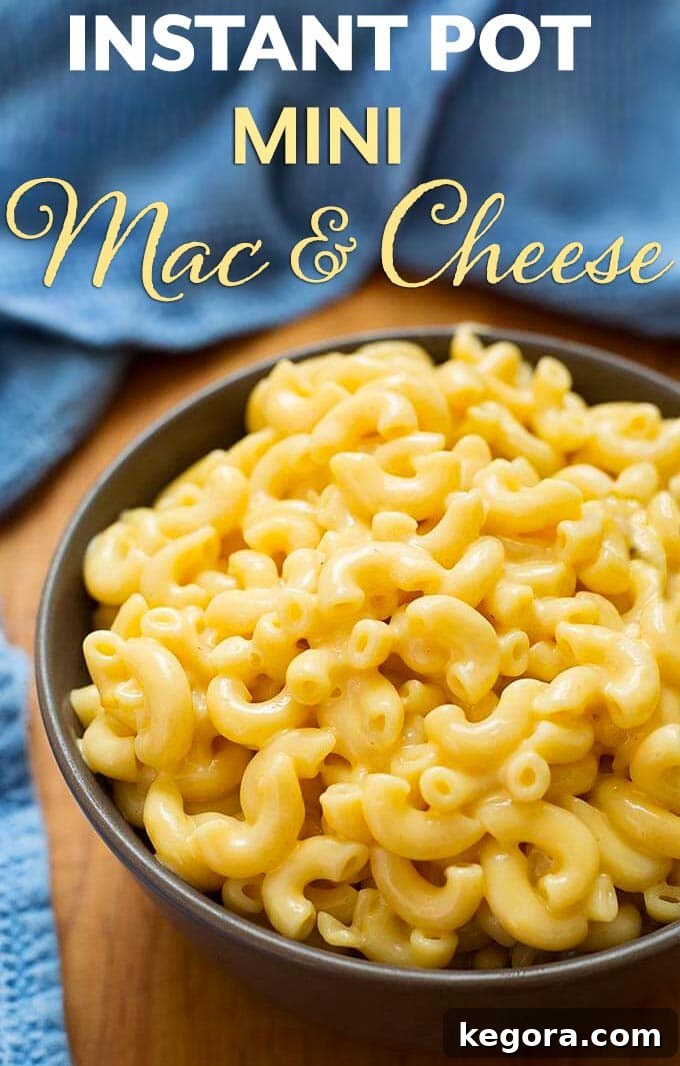 Creamy Instant Pot 3 qt Mac and Cheese with simply happy foodie logo