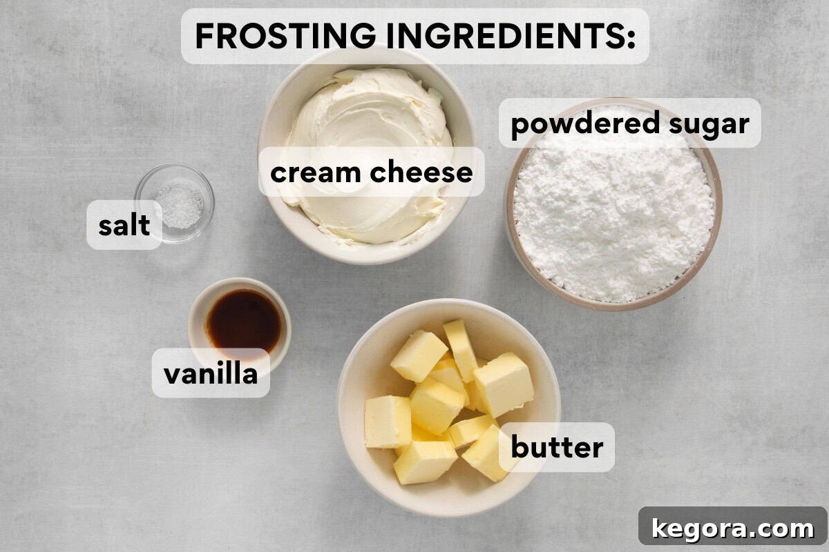 Ingredients for gluten-free pumpkin cupcakes frosting laid out on a kitchen counter