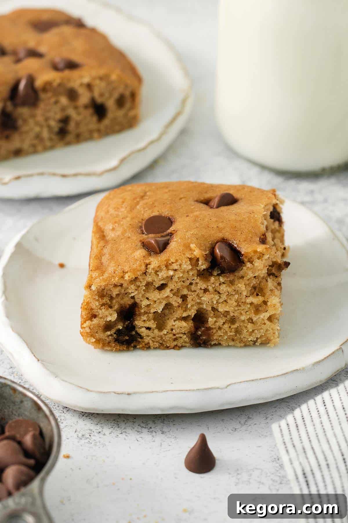 Spiced Gluten Free Applesauce Delight 11 Bir tabakta bir dilim elmalı kek