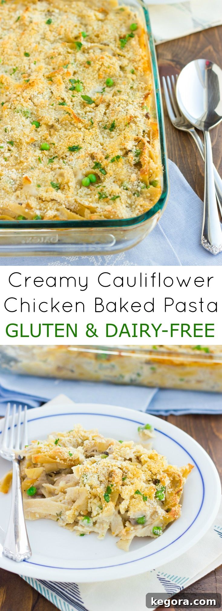 Velvety Cauliflower Chicken Pasta Bake Gluten Free Dairy Free 6 Gluten & Dairy-Free Baked Chicken Pasta with Cauliflower Cream Sauce!