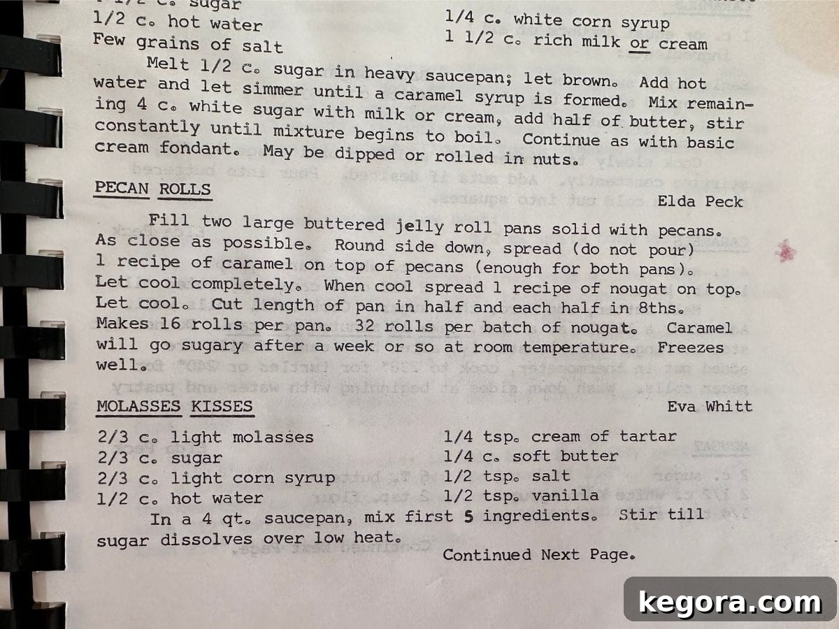 Decadent Pecan Log 3 Photo of the handwritten pecan log recipe from an old church cookbook.