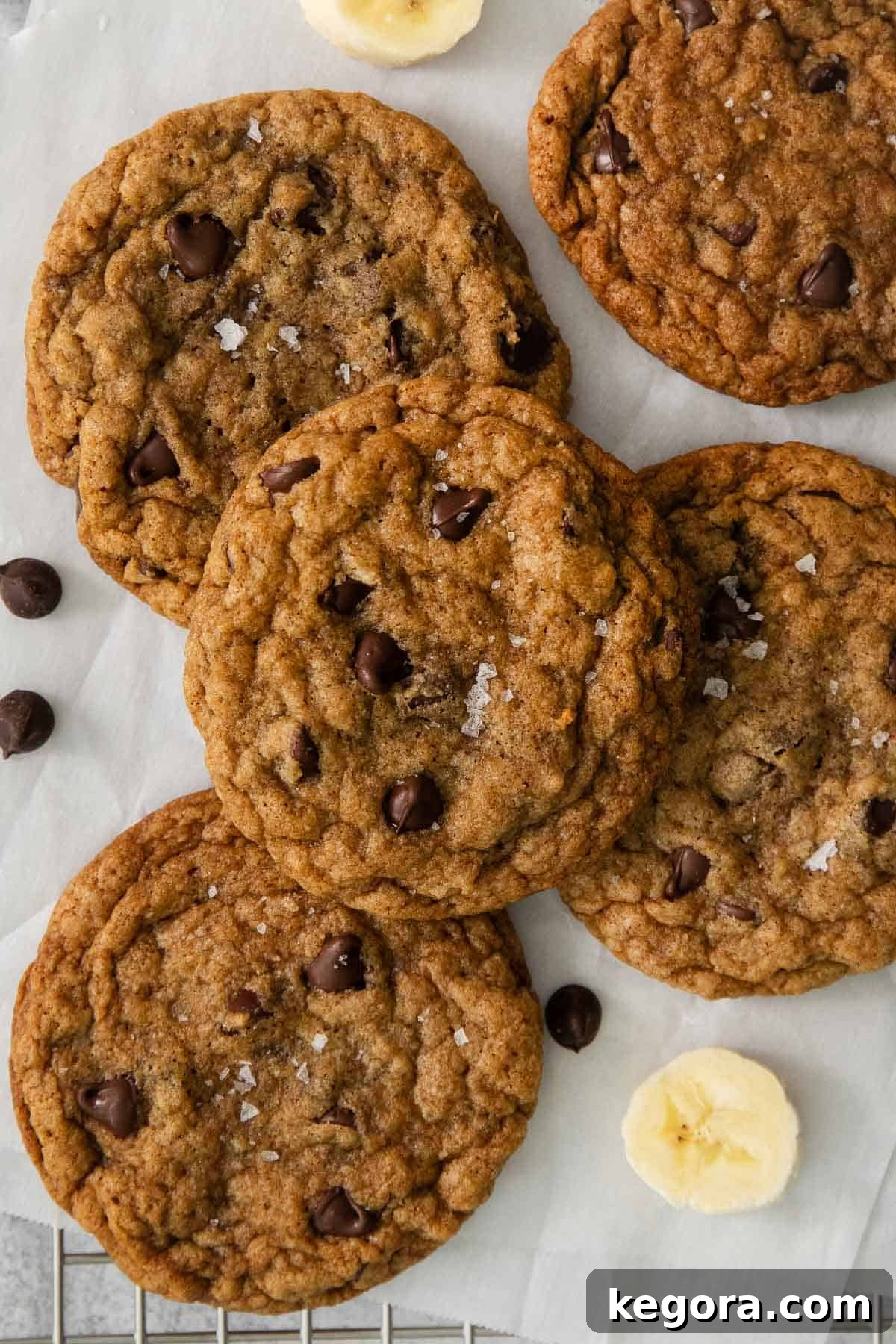 Naturally Sweet Gluten-Free Banana Treats 2 A close-up photo of warmly spiced gluten-free banana cookies with golden edges