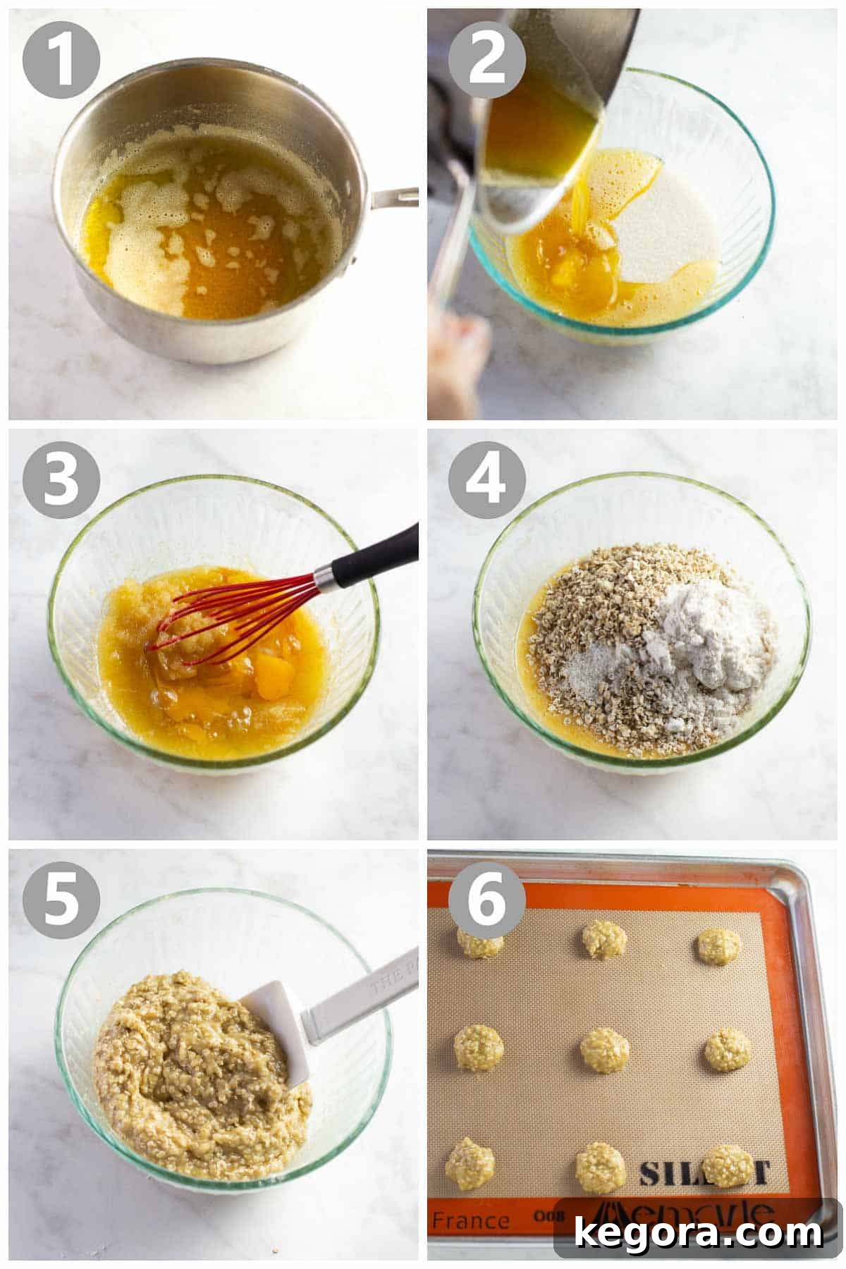 Detailed instructions showing the step-by-step process of making lace cookies, from mixing ingredients to forming dough.