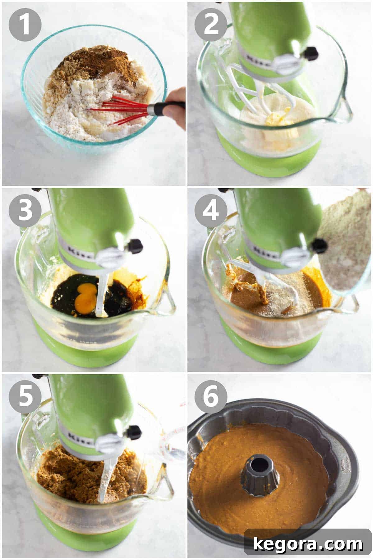 Gluten-Free Gingerbread Cake A visual collage showing the step-by-step process of preparing a gluten-free gingerbread cake, from mixing ingredients to pouring batter.