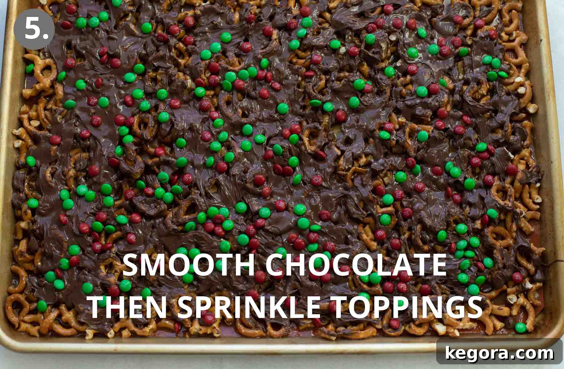 Festive Gluten-Free Pretzel Delights 8 Finished gluten-free Christmas treats with red and green M&M's and sprinkles