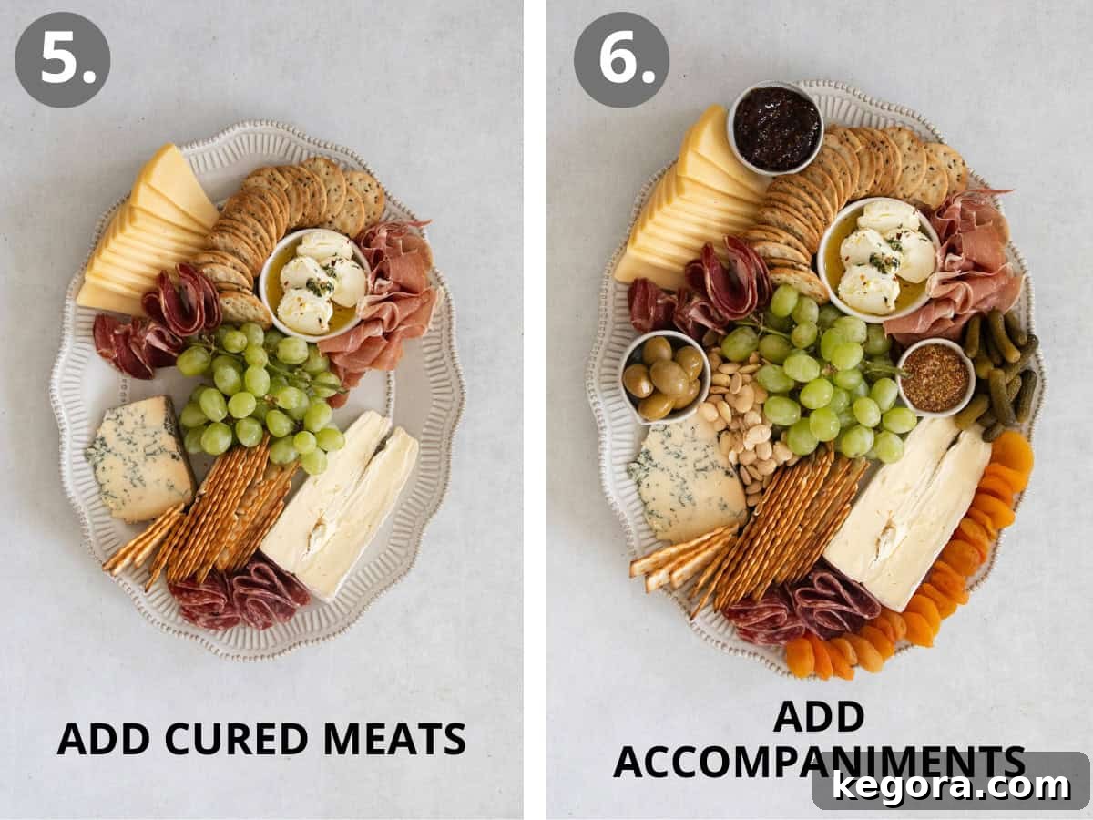 Gluten Free Grazing Board 9 A complete gluten-free charcuterie board showcasing cured meats and various gourmet accompaniments.