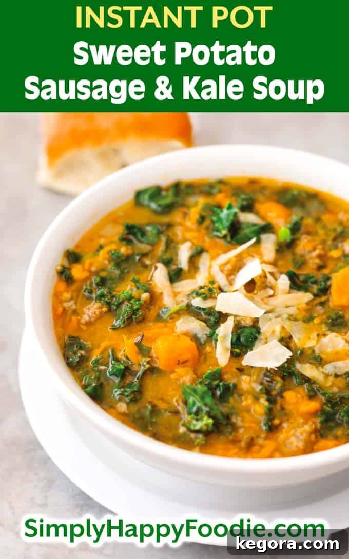 Comforting Instant Pot Sweet Potato Sausage Kale Soup 3 Instant Pot Sweet Potato Sausage and Kale Soup