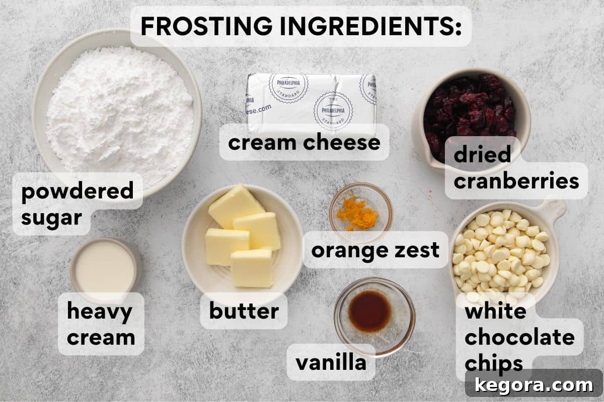 Starbucks-Inspired Gluten-Free Bliss Bars 5 Frosting and topping ingredients measured and labeled for the gluten-free bliss bars.