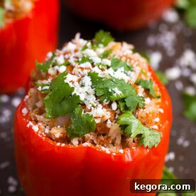 Instant Pot Fiesta Stuffed Peppers 6 Instant Pot Mexican Stuffed Peppers, ready for cooking.