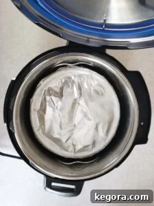 Effortless Instant Pot Taco Bake 10 Example of pan-in-pot setup in an Instant Pot