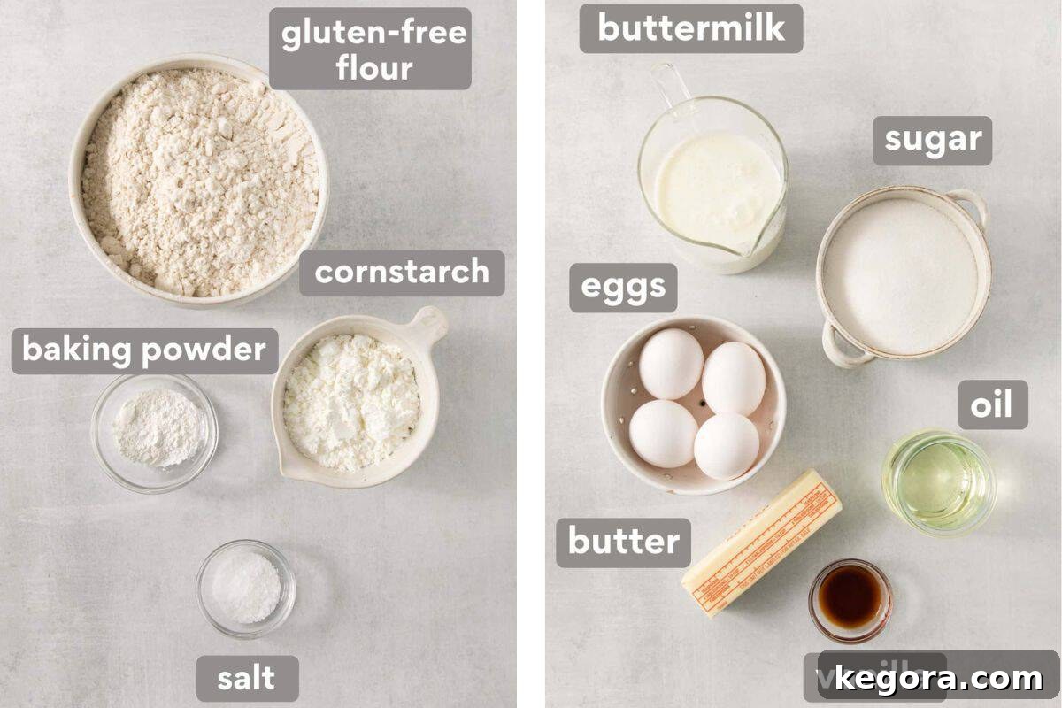 Measured and labeled ingredients for funfetti cupcakes.