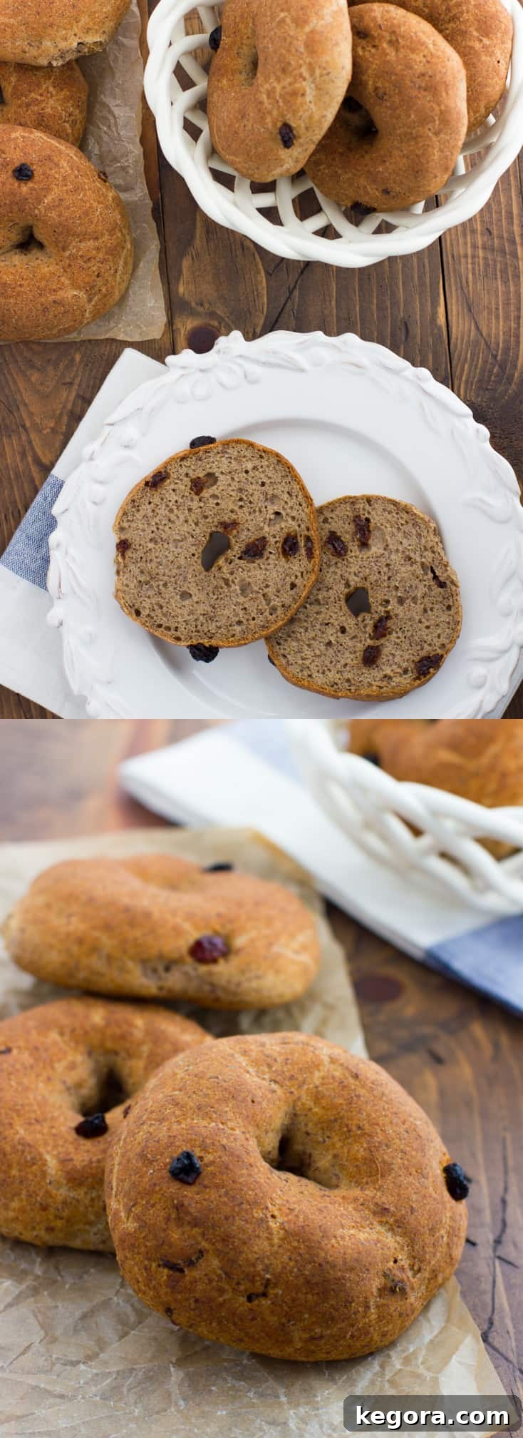 Buckwheat Cinnamon Raisin Bagels! Gluten-free, vegan and easy to make!