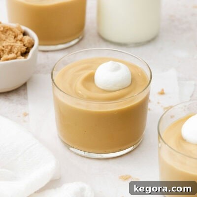 A cropped photo of butterscotch pudding in glass dishes