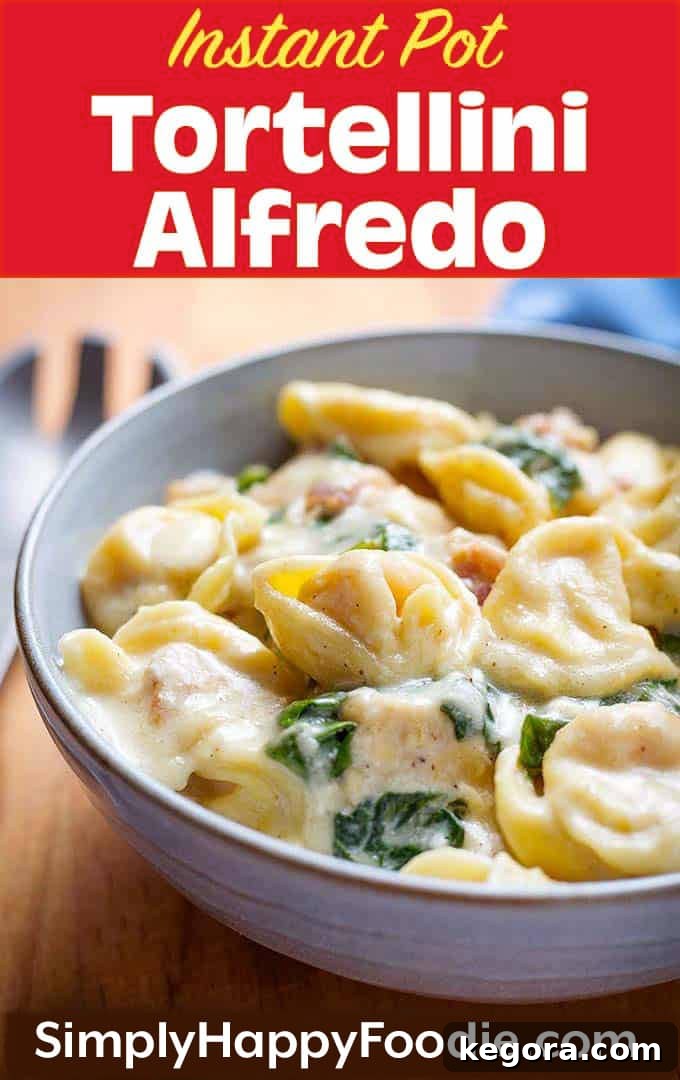 Easy Instant Pot Tortellini Alfredo 6 Instant Pot Tortellini Alfredo pinterest pin