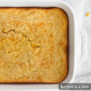 Corn casserole in a baking dish