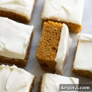 pumpkin bars in rows on marble slab