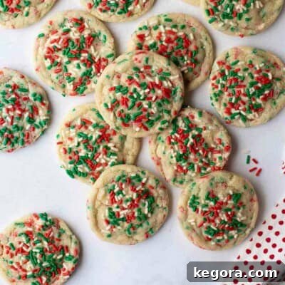 close up shot of gluten-free sugar cookies with sprinkles