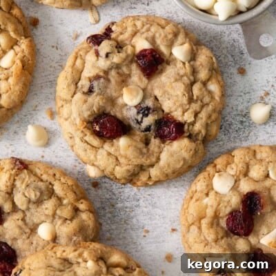 gluten-free white chocolate cranberry cookies on a baking sheet