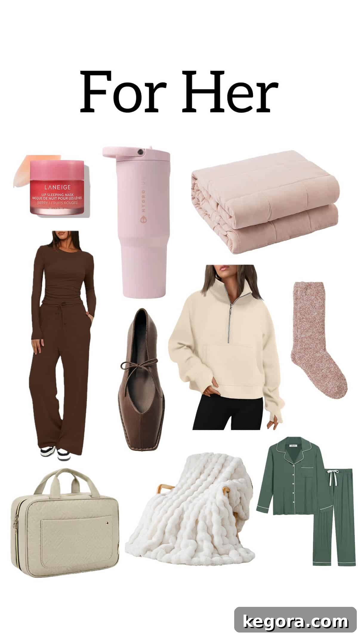 2025's Top Gift Ideas For Foodies, Kids, Him & Her 5 A beautiful array of gift ideas for women, including skincare, cozy loungewear, stylish accessories, and travel essentials.