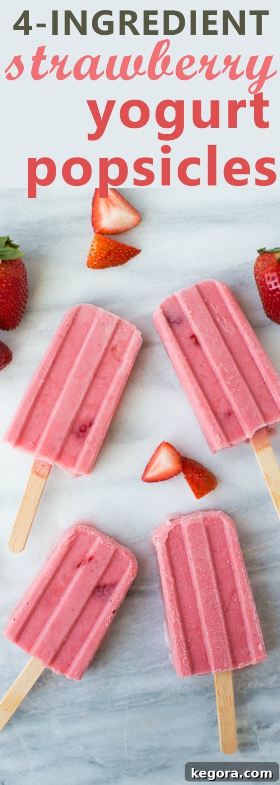 Homemade Strawberry Popsicles Just 4 Ingredients 3 A stunning visual of 4-Ingredient Healthy Strawberry Popsicles! These creamy, naturally sweetened (with honey), and easily dairy-free treats are a joy to make and eat.
