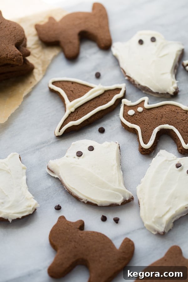 Decadent Gluten-Free Chocolate Almond Flour Sugar Cookies 2 Soft and chewy Chocolate Almond Flour Sugar Cookies with crisp edges, decorated for a special occasion.