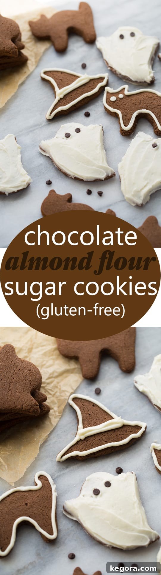 Decadent Gluten-Free Chocolate Almond Flour Sugar Cookies 5 A stack of perfectly baked Chocolate Almond Flour Sugar Cookies, unfrosted and ready to be enjoyed or decorated.