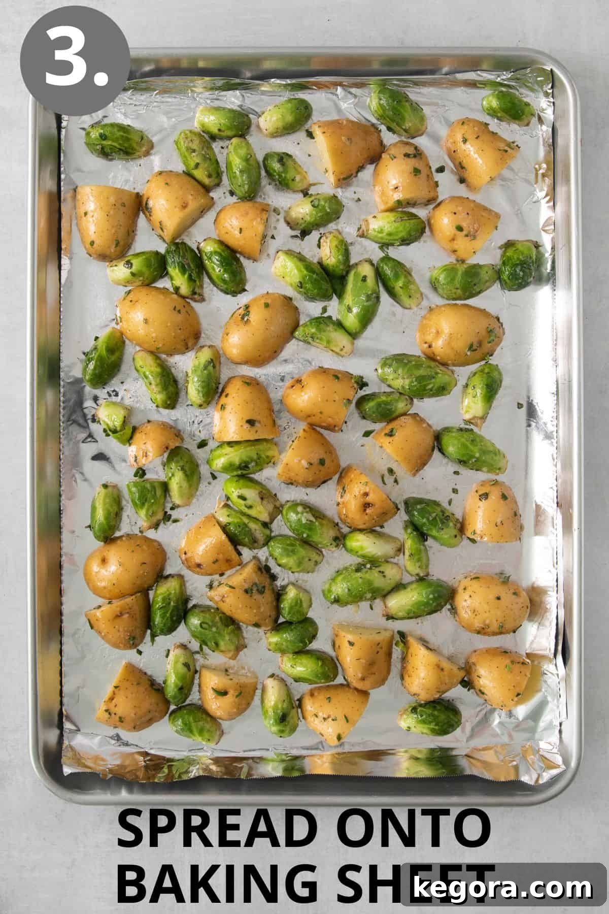 Vegetables on a baking sheet