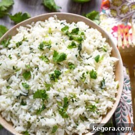 Cilantro Lime Rice in a beige bowl