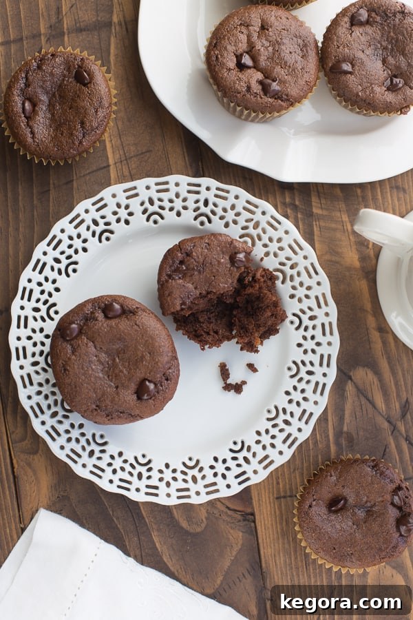 Healthy Chocolate Almond Butter Muffins! Flourless, gluten-free, refined-sugar-free and so easy to make!