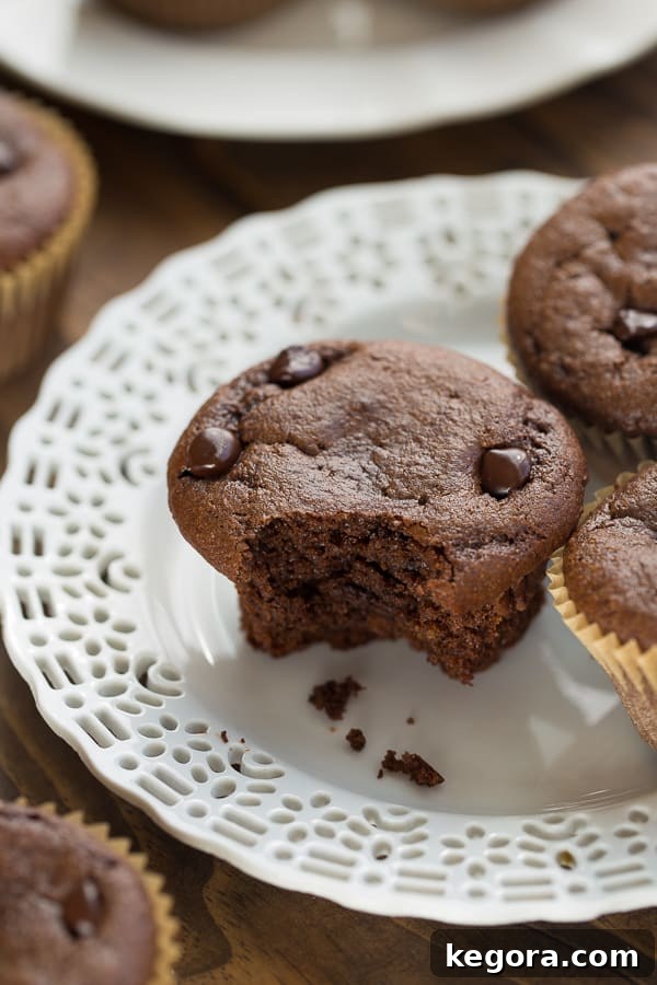 Healthy Chocolate Almond Butter Muffins! Flourless, gluten-free, refined-sugar-free and so easy to make!