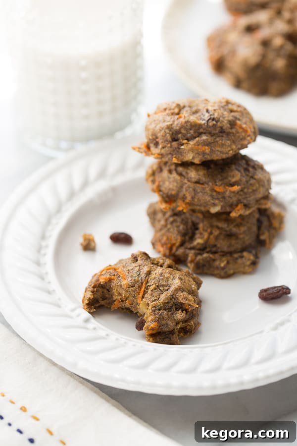 Carrot Cake Power Cookies! Healthy, gluten-free and vegan breakfast cookies that are full of superfoods. Delicious and kid-friendly!