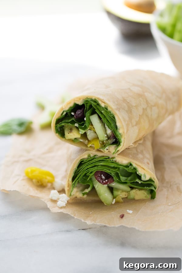 Mediterranean Medley Hummus Wrap 5 vegetarian wraps filled with healthy veggies