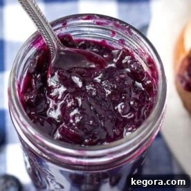 Homemade Instant Pot Blueberry Jam 7 Instant Pot Blueberry Jam is easy to make and delicious! Make this pressure cooker blueberry jam in minutes. simplyhappyfoodie.com #instantpotrecipes #instantpotblueberryjam #instantpotjam #pressurecookerblueberryjam Easy Instant Pot Jam recipe, how to make jam in the Instant Pot