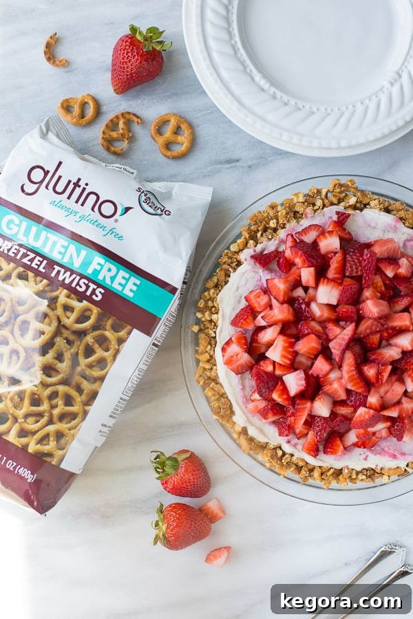 Vegan Strawberry Pretzel Crunch Ice Cream Pie Gluten-Free 4 Vegan Strawberry Ice Cream Pretzel Pie! Gluten-free pretzel crust with an easy, homemade dairy-free cashew ice cream and fresh strawberries!
