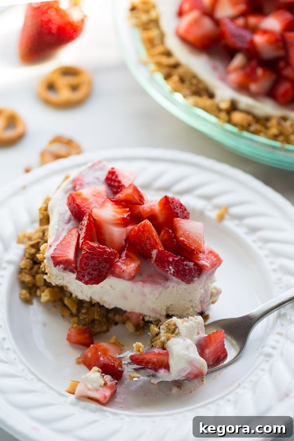 Vegan Strawberry Pretzel Crunch Ice Cream Pie Gluten-Free 5 Vegan Strawberry Ice Cream Pretzel Pie! Gluten-free pretzel crust with an easy, homemade dairy-free cashew ice cream and fresh strawberries!