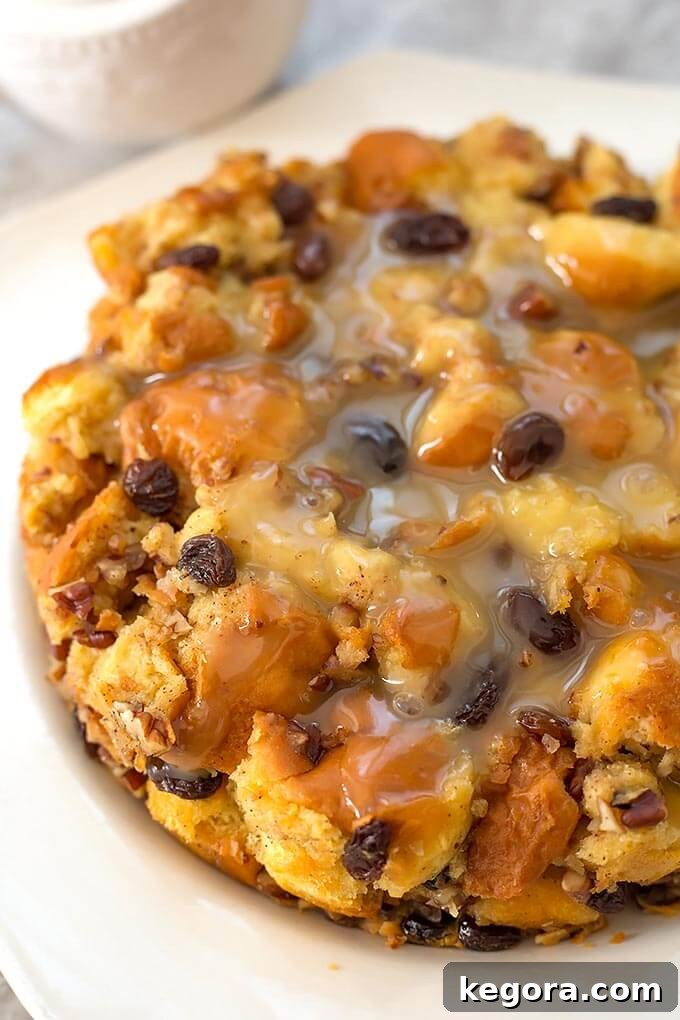Bread Pudding in a white bowl