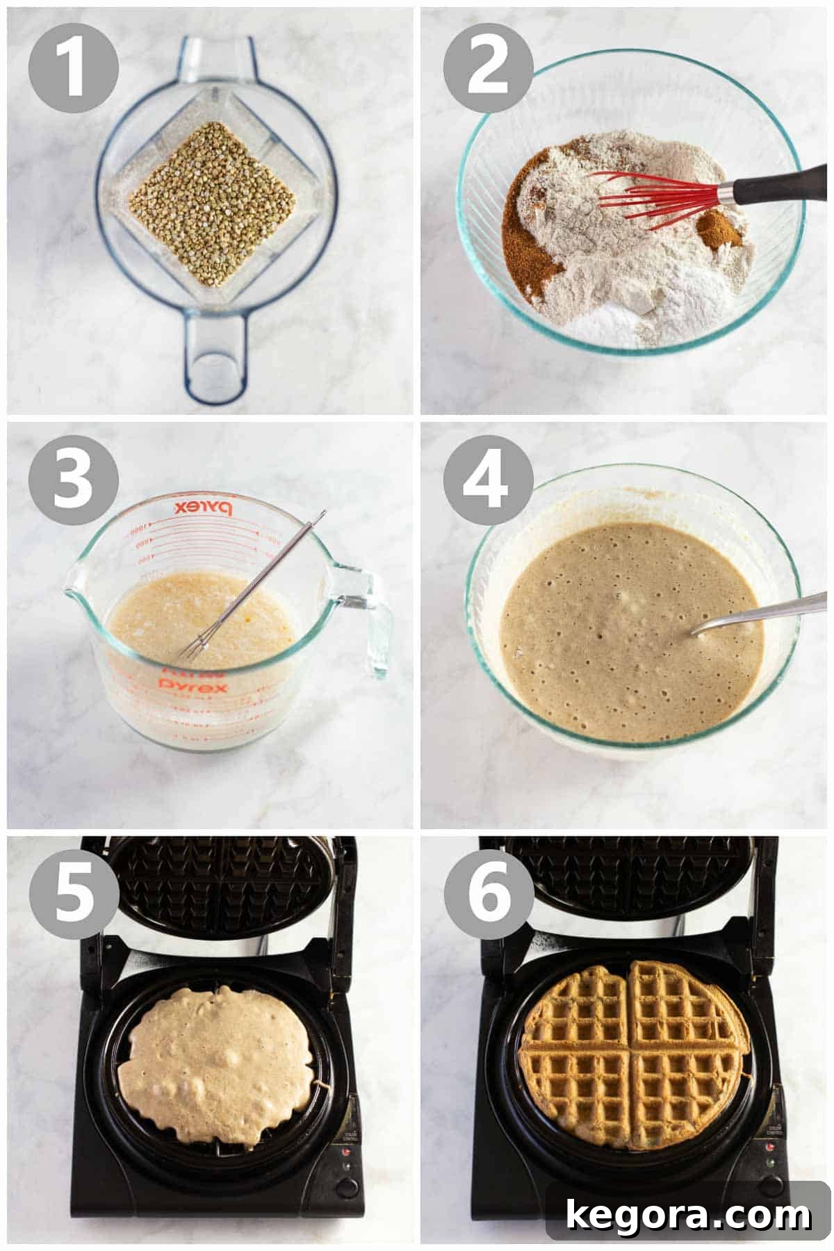 Buckwheat Waffles Recipe step by step instructions for how to make buckwheat waffles