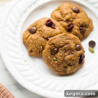 vegan pumpkin cookies on white plate