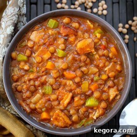Instant Pot Lentil Soup is a rich, healthy, and delicious medley of brown lentils, carrots, celery, spices, and bacon. This pressure cooker lentil soup is hearty without being heavy. A very popular Instant Pot soup recipe. Instant Pot recipes by simplyhappyfoodie.com #instantpotlentilsoup #pressurecookerlentilsoup