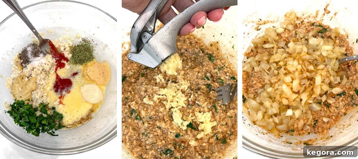 How to Make Classic Moist Meatloaf with Glazed Topping 6 Seasonings added to breadcrumbs and garlic pressed into mixture