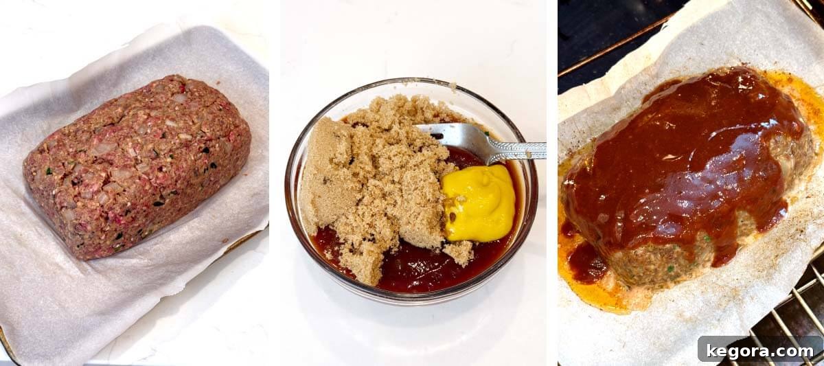 How to Make Classic Moist Meatloaf with Glazed Topping 8 Forming the meatloaf and applying glaze
