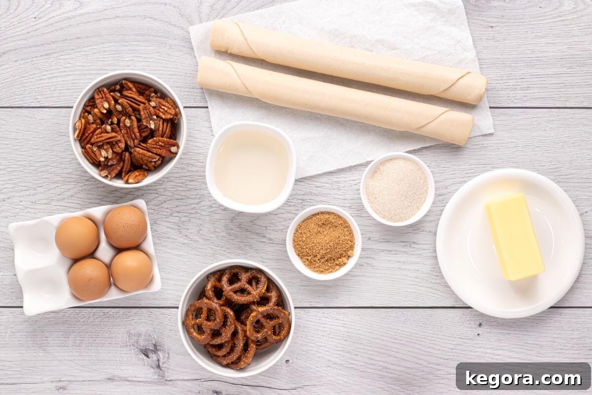 Classic Southern Pecan Slab Pie Recipe 3 pecan slab pie ingredients shot