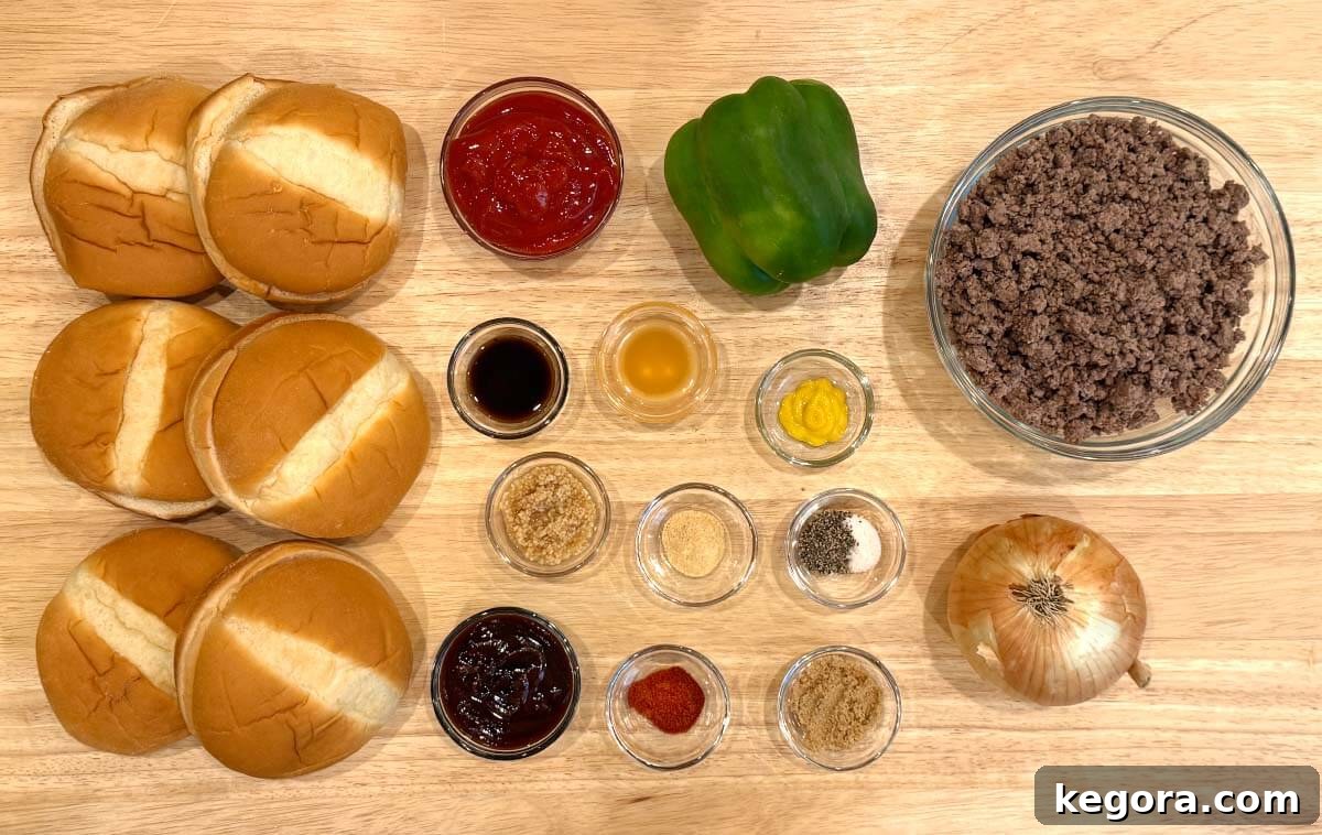 Classic Sloppy Joes Sandwich Recipe 3 sloppy joes ingredients shot